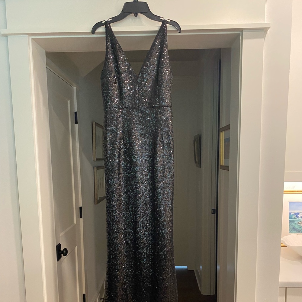 Mimi & Dottie long black sequined dress
